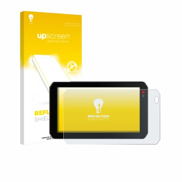 Face avant d’un emballage produit avec le logo de la marque upscreen. À côté, l’appareil Chigee AIO-5 Lite est représenté avec
