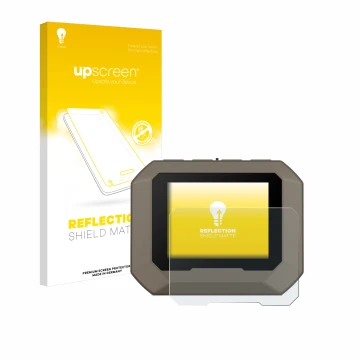 Face avant d’un emballage produit avec le logo de la marque upscreen. À côté, l’appareil Garmin Xero C1 Pro est représenté ave