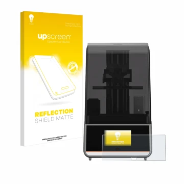 Face avant d’un emballage produit avec le logo de la marque upscreen. À côté, l’appareil Anycubic Photon Mono M7 Pro est repré