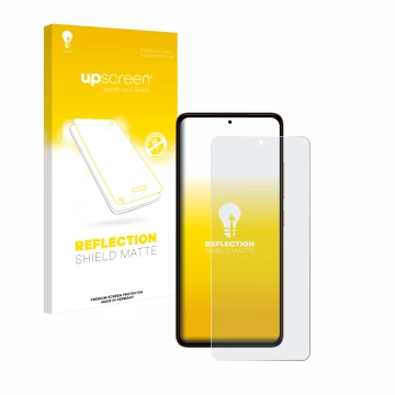 Face avant d’un emballage produit avec le logo de la marque upscreen. À côté, l’appareil HMD Pulse est représenté avec la prot