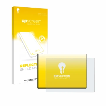 Face avant d’un emballage produit avec le logo de la marque upscreen. À côté, l’appareil G-STORY 10.1