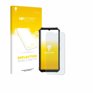 Face avant d’un emballage produit avec le logo de la marque upscreen. À côté, l’appareil Fossibot F106 Pro est représenté avec