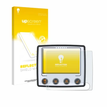 Face avant d’un emballage produit avec le logo de la marque upscreen. À côté, l’appareil Skytraxx 5 Mini est représenté avec l