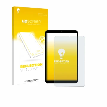 Face avant d’un emballage produit avec le logo de la marque upscreen. À côté, l’appareil Alldocube iPlay 60 Mini Pro est repré