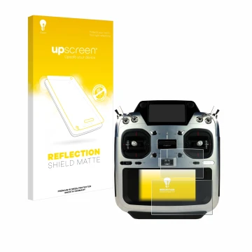 Face avant d’un emballage produit avec le logo de la marque upscreen. À côté, l’appareil Futaba T26SZ est représenté avec la p