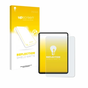 Face avant d’un emballage produit avec le logo de la marque upscreen. À côté, l’appareil OnePlus Pad 2 (portrait) est représen