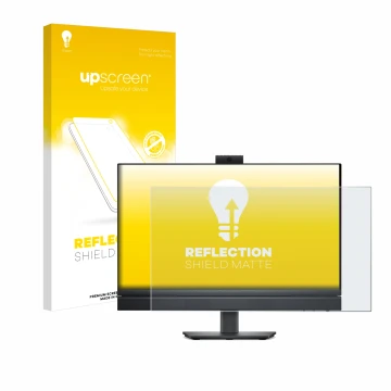 Face avant d’un emballage produit avec le logo de la marque upscreen. À côté, l’appareil Dell OptiPlex 7420 All-in-One est rep