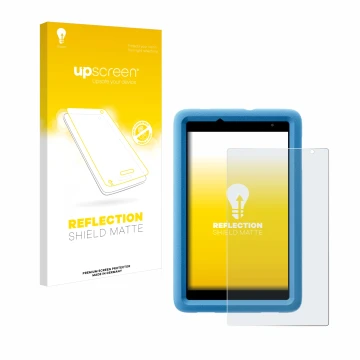 Face avant d’un emballage produit avec le logo de la marque upscreen. À côté, l’appareil Blackview Tab A5 Kids est représenté 