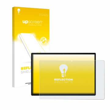 Face avant d’un emballage produit avec le logo de la marque upscreen. À côté, l’appareil Meswao MES-B3 15,6