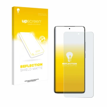 Face avant d’un emballage produit avec le logo de la marque upscreen. À côté, l’appareil Xiaomi 14T est représenté avec la pro