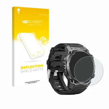 Face avant d’un emballage produit avec le logo de la marque upscreen. À côté, l’appareil Dekelife G55 1.46