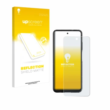 Face avant d’un emballage produit avec le logo de la marque upscreen. À côté, l’appareil HMD Fusion est représenté avec la pro