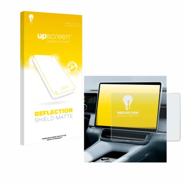 Face avant d’un emballage produit avec le logo de la marque upscreen. À côté, l’appareil Polestar 4 2025 est représenté avec l