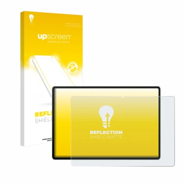 Face avant d’un emballage produit avec le logo de la marque upscreen. À côté, l’appareil Huawei MatePad 12 X 2024 est représen