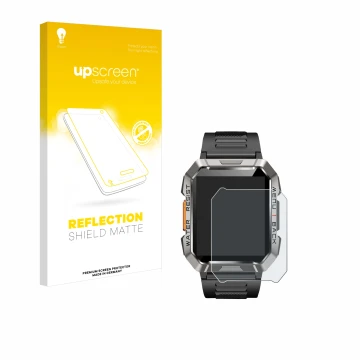 Face avant d’un emballage produit avec le logo de la marque upscreen. À côté, l’appareil Baolubao W60 est représenté avec la p
