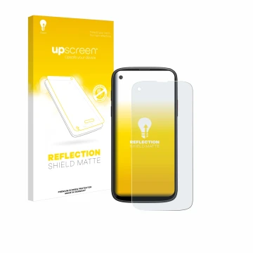 Face avant d’un emballage produit avec le logo de la marque upscreen. À côté, l’appareil Unihertz Jelly Max est représenté ave