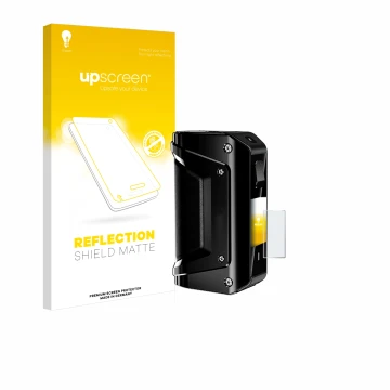 Face avant d’un emballage produit avec le logo de la marque upscreen. À côté, l’appareil geekvape Aegis 3 est représenté avec 
