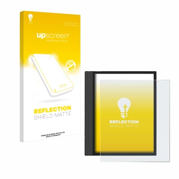 Face avant d’un emballage produit avec le logo de la marque upscreen. À côté, l’appareil Boox Note Air 4 C est représenté avec