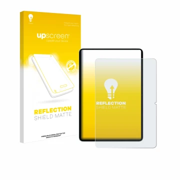 Face avant d’un emballage produit avec le logo de la marque upscreen. À côté, l’appareil Xiaomi Pad 7 est représenté avec la p