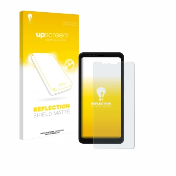 Face avant d’un emballage produit avec le logo de la marque upscreen. À côté, l’appareil Bigme Hibreak E INK est représenté av