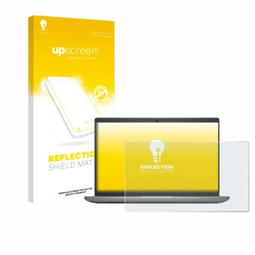 Face avant d’un emballage produit avec le logo de la marque upscreen. À côté, l’appareil Dell Latitude 5450 Laptop 14