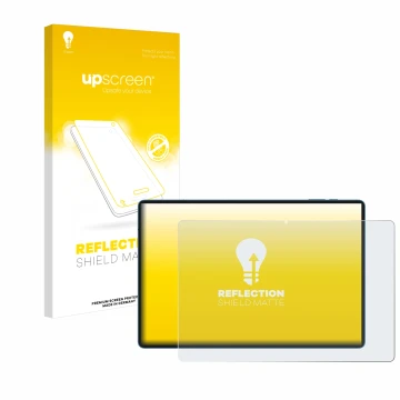 Face avant d’un emballage produit avec le logo de la marque upscreen. À côté, l’appareil Teclast T70 14