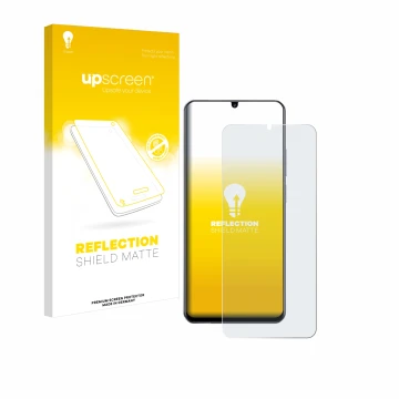 Face avant d’un emballage produit avec le logo de la marque upscreen. À côté, l’appareil realme Note 60 4G est représenté avec