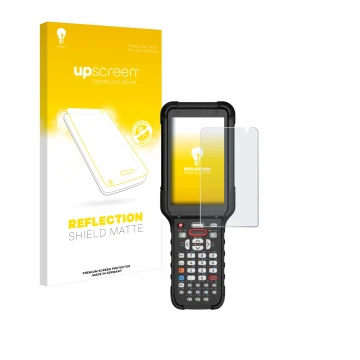 Face avant d’un emballage produit avec le logo de la marque upscreen. À côté, l’appareil Honeywell CK67 est représenté avec la