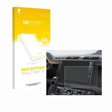 Face avant d’un emballage produit avec le logo de la marque upscreen. À côté, l’appareil Land Rover Defender (2025) 10