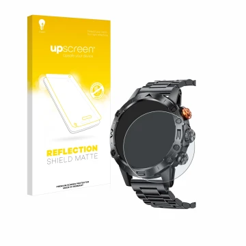 Face avant d’un emballage produit avec le logo de la marque upscreen. À côté, l’appareil DekeFit MT43PRO 1.53