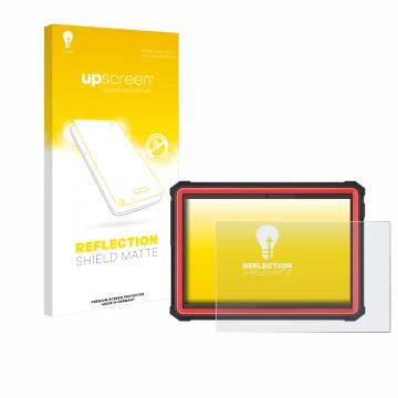 Face avant d’un emballage produit avec le logo de la marque upscreen. À côté, l’appareil Launch X-431 PRO3S+ Elite est représe