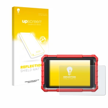 Face avant d’un emballage produit avec le logo de la marque upscreen. À côté, l’appareil Launch X-431 PROS Elite Pro 5 est rep