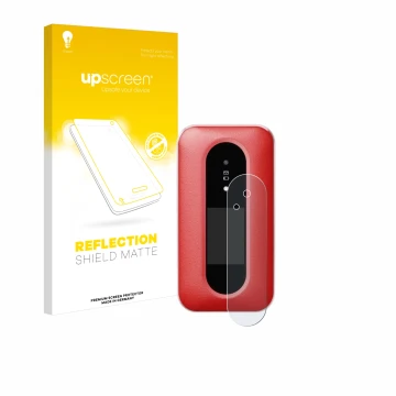 Face avant d’un emballage produit avec le logo de la marque upscreen. À côté, l’appareil Doro Leva L30 (Affichage externe) est