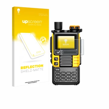 Face avant d’un emballage produit avec le logo de la marque upscreen. À côté, l’appareil Quansheng UV-K5 (99) est représenté a