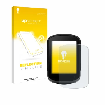Face avant d’un emballage produit avec le logo de la marque upscreen. À côté, l’appareil Garmin Edge 540 Solar est représenté 