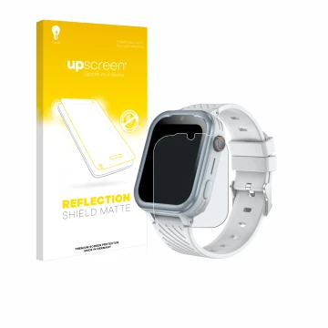 Face avant d’un emballage produit avec le logo de la marque upscreen. À côté, l’appareil DDIOYIUR Smartwatch est représenté av