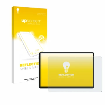 Face avant d’un emballage produit avec le logo de la marque upscreen. À côté, l’appareil Teclast P50 AI est représenté avec la