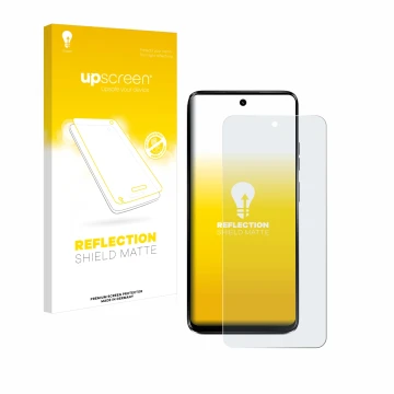 Face avant d’un emballage produit avec le logo de la marque upscreen. À côté, l’appareil Motorola Moto G34 5G est représenté a