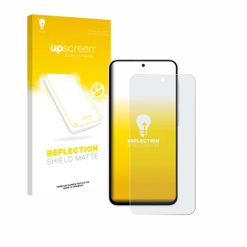 Face avant d’un emballage produit avec le logo de la marque upscreen. À côté, l’appareil Samsung Galaxy A56 5G est représenté 