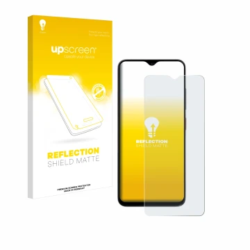 Face avant d’un emballage produit avec le logo de la marque upscreen. À côté, l’appareil ZTE Blade A35e est représenté avec la