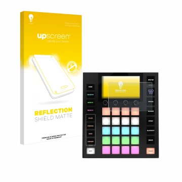 Face avant d’un emballage produit avec le logo de la marque upscreen. À côté, l’appareil Wolfmix W1 MK2 est représenté avec la