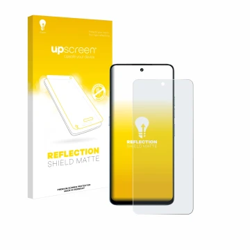Face avant d’un emballage produit avec le logo de la marque upscreen. À côté, l’appareil Umidigi Note 100 5G est représenté av