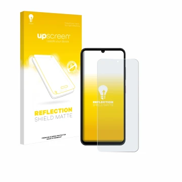 Face avant d’un emballage produit avec le logo de la marque upscreen. À côté, l’appareil ZTE Blade A55 est représenté avec la 