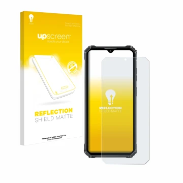 Face avant d’un emballage produit avec le logo de la marque upscreen. À côté, l’appareil Oukitel G1 est représenté avec la pro
