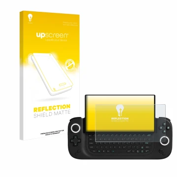 Face avant d’un emballage produit avec le logo de la marque upscreen. À côté, l’appareil Antec Core HS est représenté avec la 