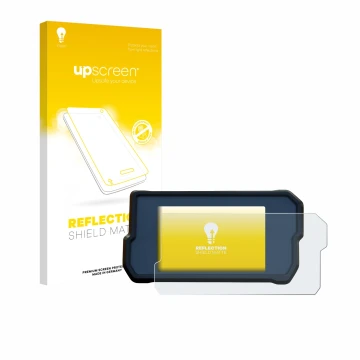 Face avant d’un emballage produit avec le logo de la marque upscreen. À côté, l’appareil KTM RC125 / RC390 2022+ est représent