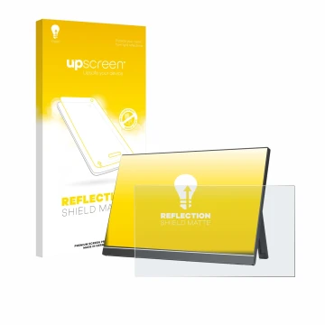 Face avant d’un emballage produit avec le logo de la marque upscreen. À côté, l’appareil Arzopa Z1RC 16