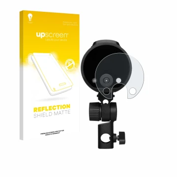 Face avant d’un emballage produit avec le logo de la marque upscreen. À côté, l’appareil Profoto A2 est représenté avec la pro