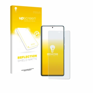 Face avant d’un emballage produit avec le logo de la marque upscreen. À côté, l’appareil Xiaomi Redmi Note 14S est représenté 