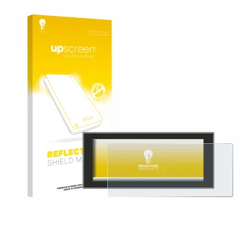 Face avant d’un emballage produit avec le logo de la marque upscreen. À côté, l’appareil Land Rover Defender (2024) est représ